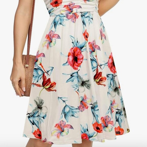 Duppoly Spaghetti Strap Dresses for Women Casual Sundress for Women Beach A Line - Picture 3 of 4